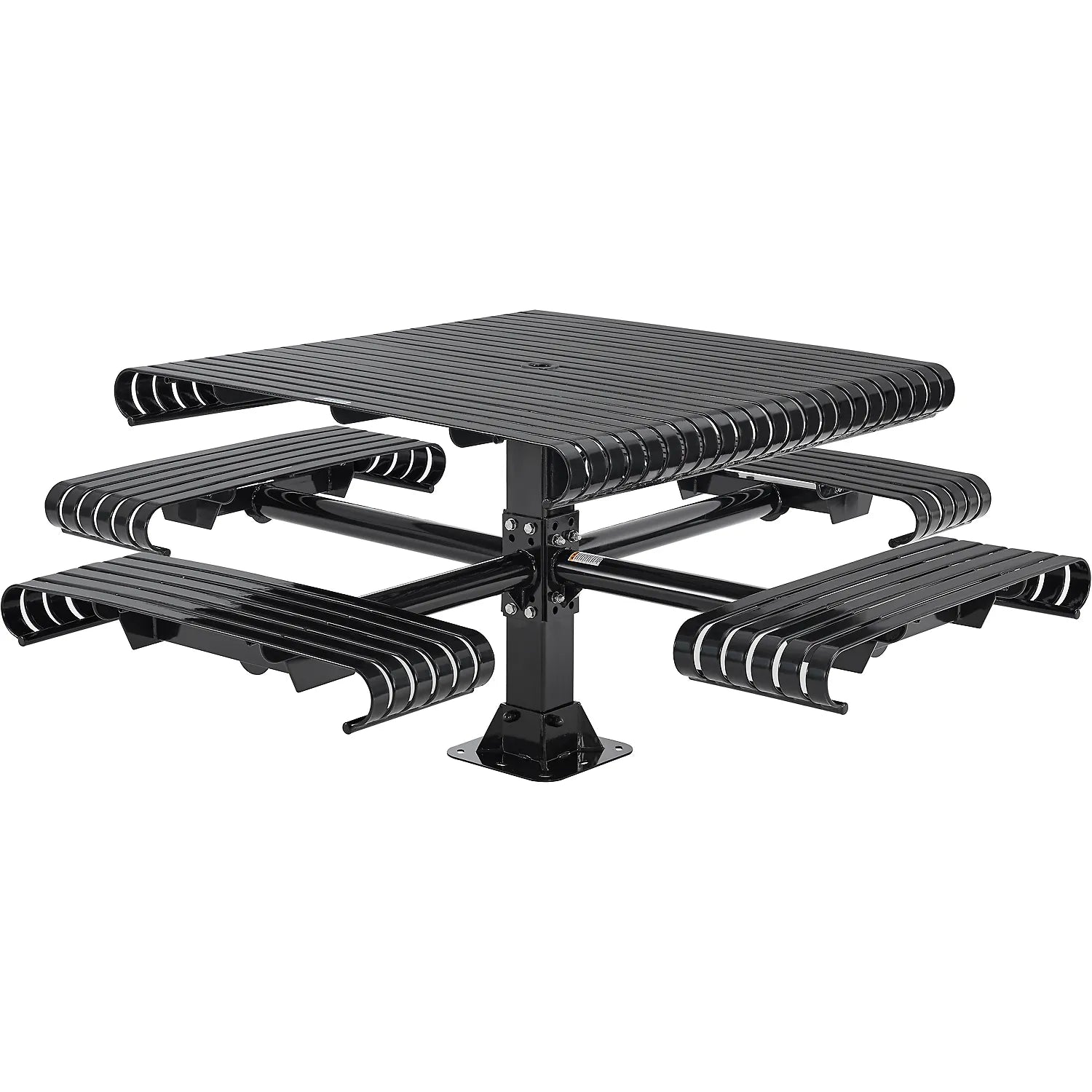 Global Industrial™ 46" Square Steel Slat Picnic Table, Black