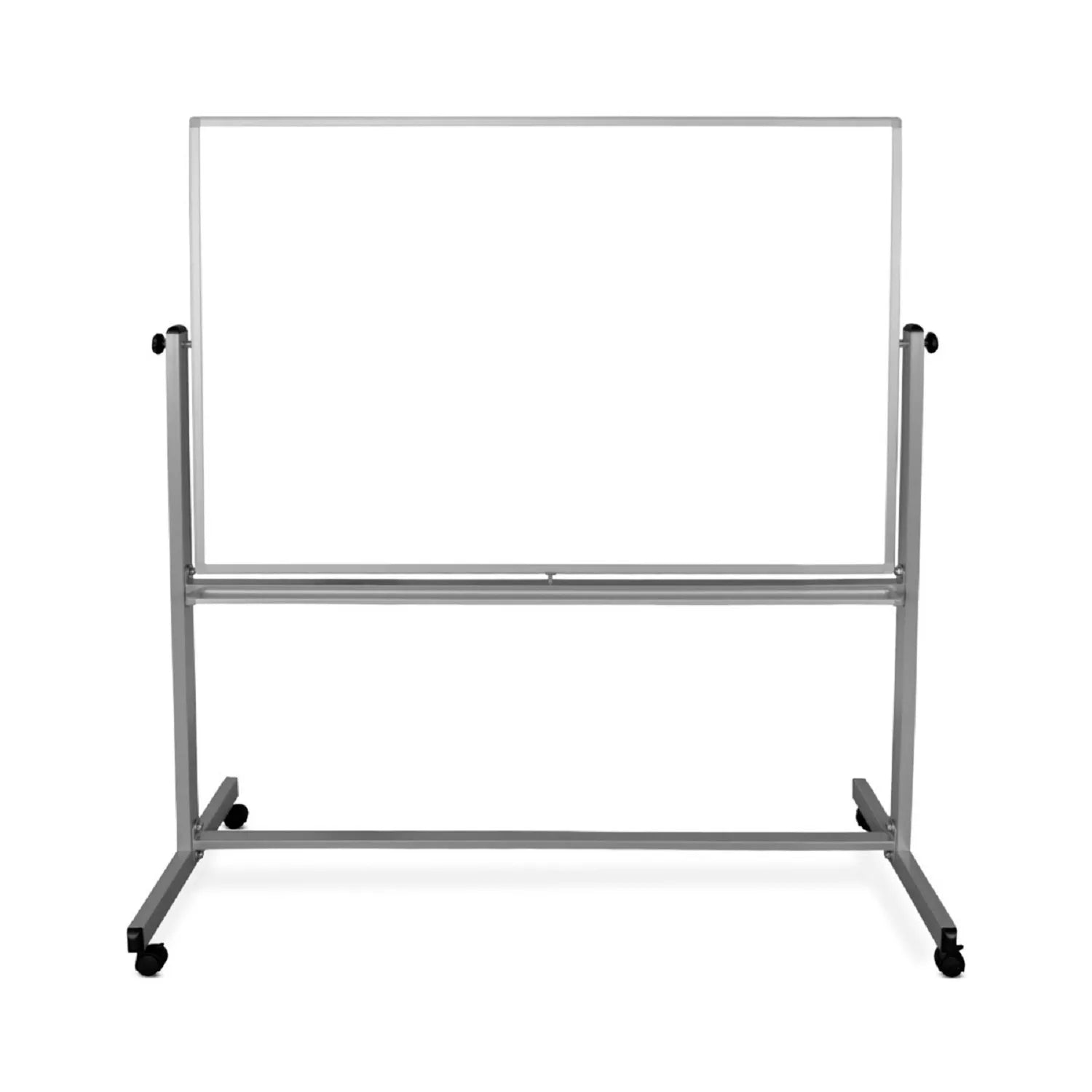 Global Industrial™ Mobile Reversible Magnetic Whiteboard - 96"W x 48"H - Steel - Silver Frame