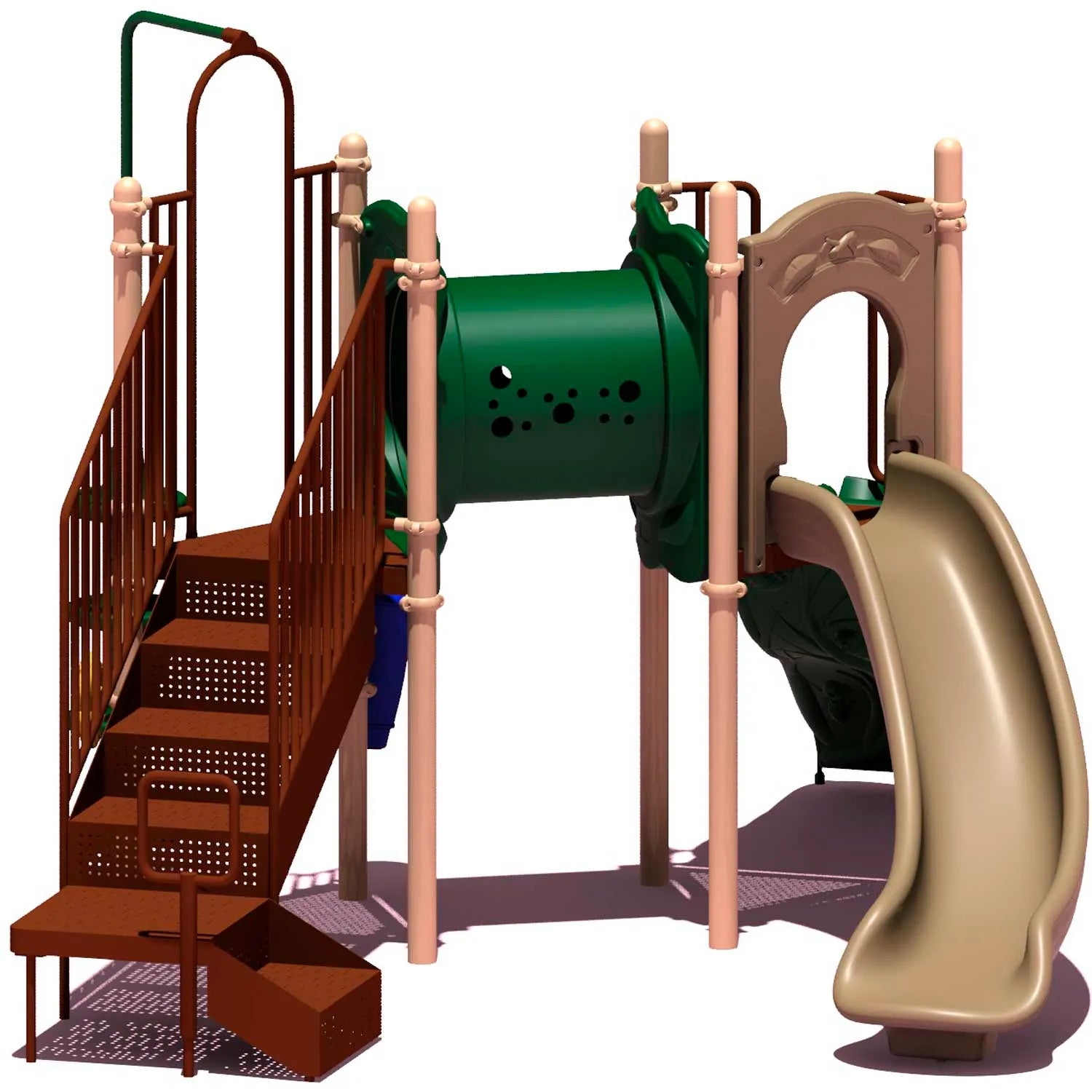 UPlay Today™ Deer Creek Commercial Playground Playset, Natural (Green, Tan, Brown)