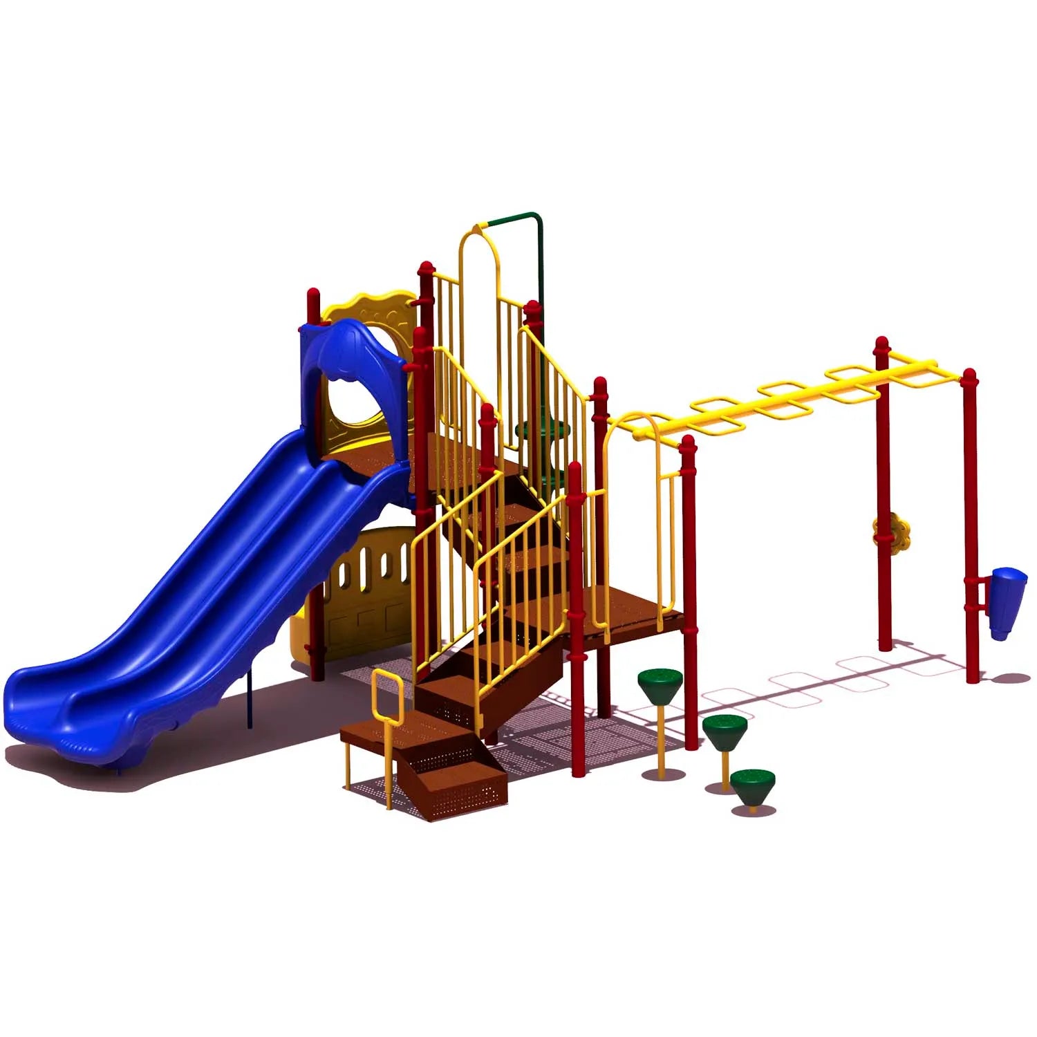 UPlay Today™ Maddie's Chase Commercial Playground Playset, Playful (Red, Yellow, Blue)